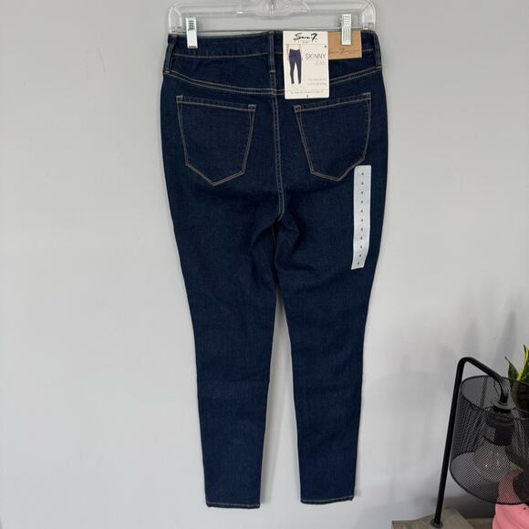 NWT Seven7 High Rise Skinny Jeans Dark Wash Women’s Size 4 Mom Jeans - Picture 5 of 8